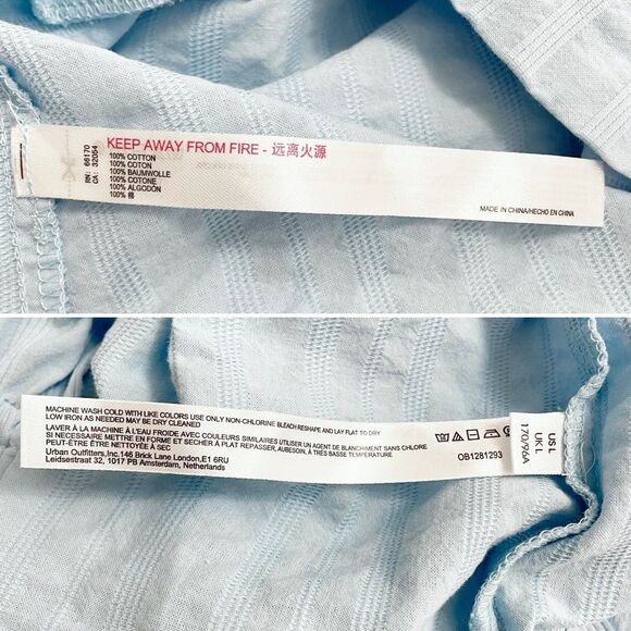 NWT Free People Endless Summer Puff Sleeve Open Back Mini Dress Blue Size Large - Picture 12 of 13